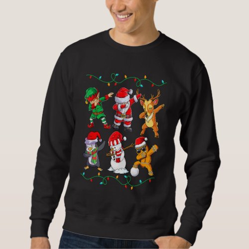 Dabbing Santa Elf Friends Christmas Boys Girls Men Sweatshirt