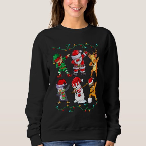 Dabbing Santa Elf Friends Christmas Boys Girls Men Sweatshirt