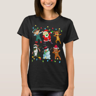 Dabbing Santa Elf Friends Christmas Kids Boys Men  T-Shirt