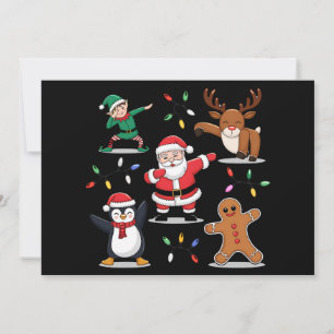Dabbing Santa Elf Friends Christmas Xmas Dab Holiday Card