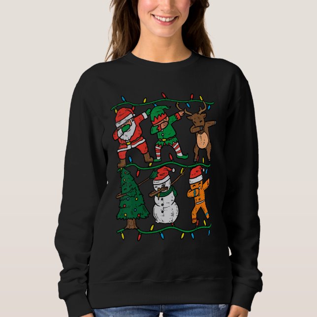 Dabbing Santa Elf Reindeer Dab Xmas Christmas Boys Sweatshirt (Front)