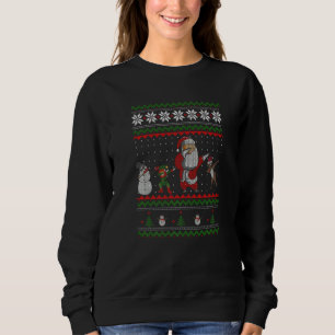 Dabbing Santa Elf Reindeer Snowman Ugly Christmas Sweatshirt
