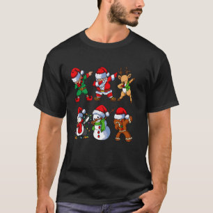 Dabbing Santa Elf Snowman Gingerbread Reindeer Chr T-Shirt