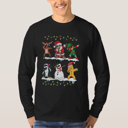 Dabbing Santa Elf Snowman Penguin Christmas Kids C T_Shirt