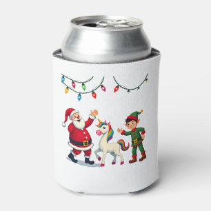 Dabbing Santa Elf Unicorn Christmas Kids Boys Men  Can Cooler