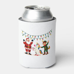 Dabbing Santa Elf Unicorn Christmas Kids Boys Men  Can Cooler