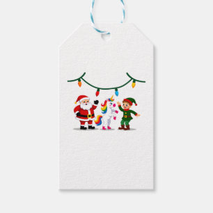 Dabbing Santa Elf Unicorn Christmas Kids Boys Men Gift Tags