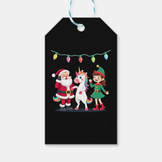 Dabbing Santa Elf Unicorn Christmas Kids Boys Men Gift Tags