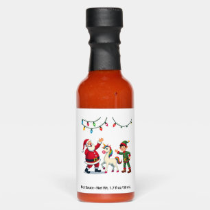 Dabbing Santa Elf Unicorn Christmas Kids Boys Men Hot Sauces