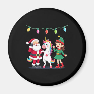 Dabbing Santa Elf Unicorn Christmas Kids Boys Men Magnet