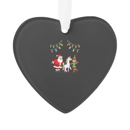 Dabbing Santa Elf Unicorn Christmas Kids Boys Men  Ornament