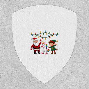Dabbing Santa Elf Unicorn Christmas Kids Boys Men Patch