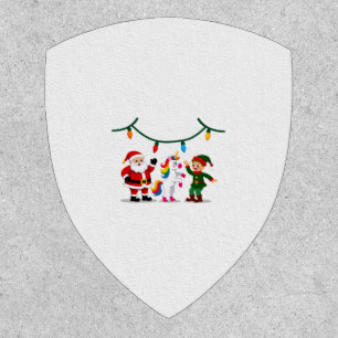 Dabbing Santa Elf Unicorn Christmas Kids Boys Men Patch