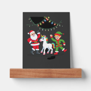 Dabbing Santa Elf Unicorn Christmas Kids Boys Men Picture Ledge