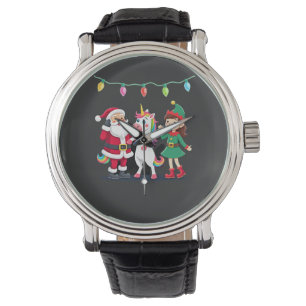 Dabbing Santa Elf Unicorn Christmas Kids Boys Men Watch