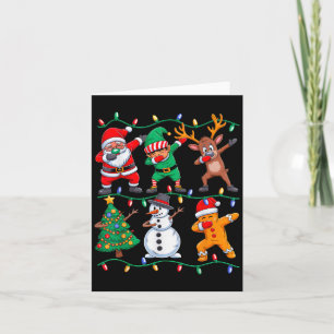 Dabbing Santa Elf Xmas Pjs Christmas Men Girl Yout Card