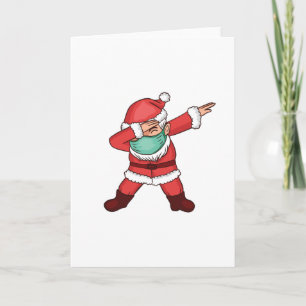 Dabbing Santa Face Mask Card