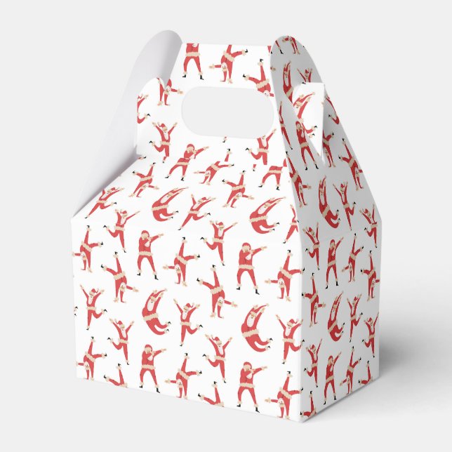 Dabbing Santa Fun Christmas Pattern Favor Boxes (Front Side)