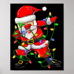 Dabbing Santa Funny Christmas Shirts Women 2024 Bo Poster