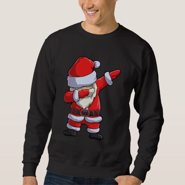 Dabbing Santa, Funny Christmas Sweatshirt (Front)
