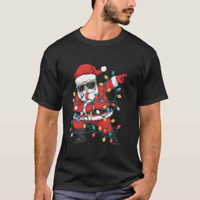 Dabbing Santa Merry Christmas Funny Santa Christma T-Shirt (Front)