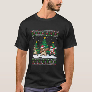 Dabbing Santa Reindeer Owl Tree Lights Ugly Xmas D T-Shirt