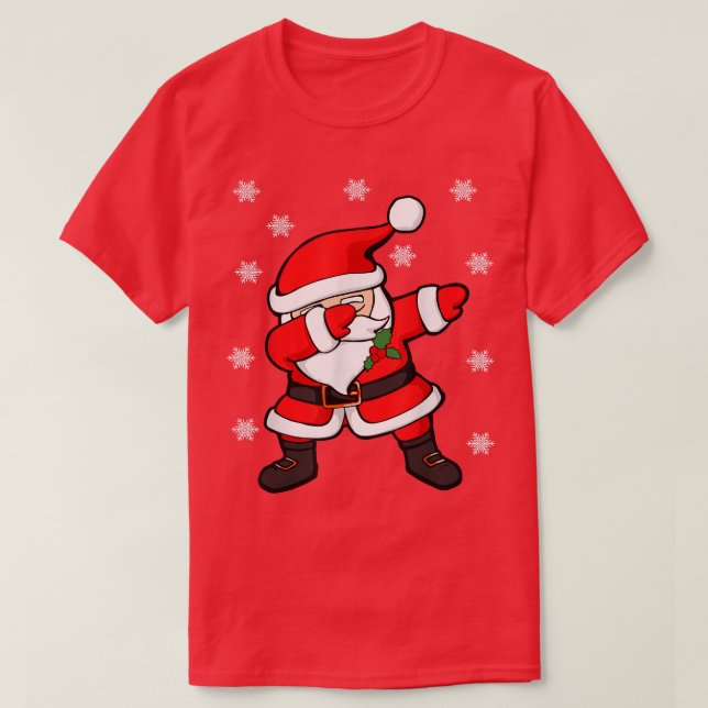 Dabbing Santa Santa Claus Funny Christmas  T-Shirt (Design Front)