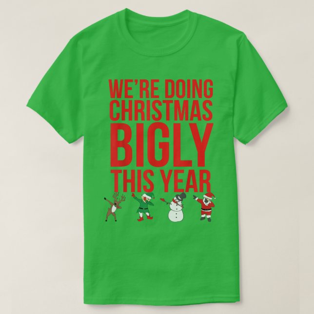 Dabbing Santa Santa Claus Funny Christmas T-Shirt (Design Front)