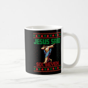 Dabbing Santa Says Six Seven 67 Meme Ugly Christma Coffee Mug