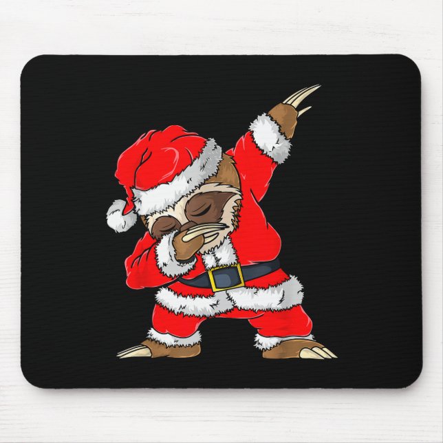 Dabbing Santa Sloth Merry Slothmas Christmas Kids  Mouse Pad (Front)