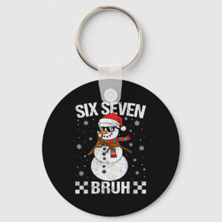 Dabbing Santa Snowman 6 7 Meme Christmas Six Seven Keychain