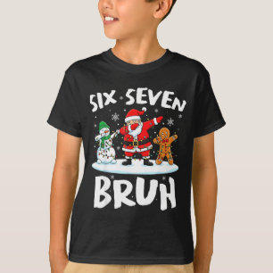 Dabbing Santa Snowman 6 7 Meme Christmas Six Seven T-Shirt