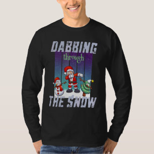 Dabbing Santa Snowman Friends Christmas Kids Boys  T-Shirt