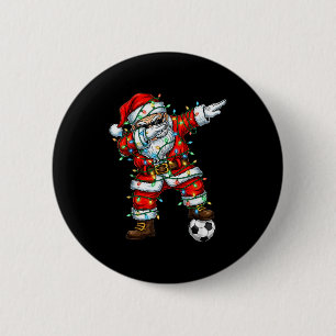 Dabbing Santa Soccer Christmas Pajamas Boys Kids M Button