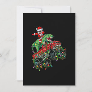 Dabbing Santa T Rex Monster Truck Christmas Monste Invitation