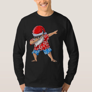 Dabbing Santa Tropical Island Christmas Hawaiian X T-Shirt