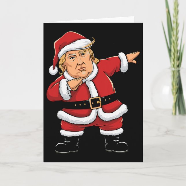 Dabbing Santa Trump Xmas Lights Girls Boys Kids Ch Card (Front)