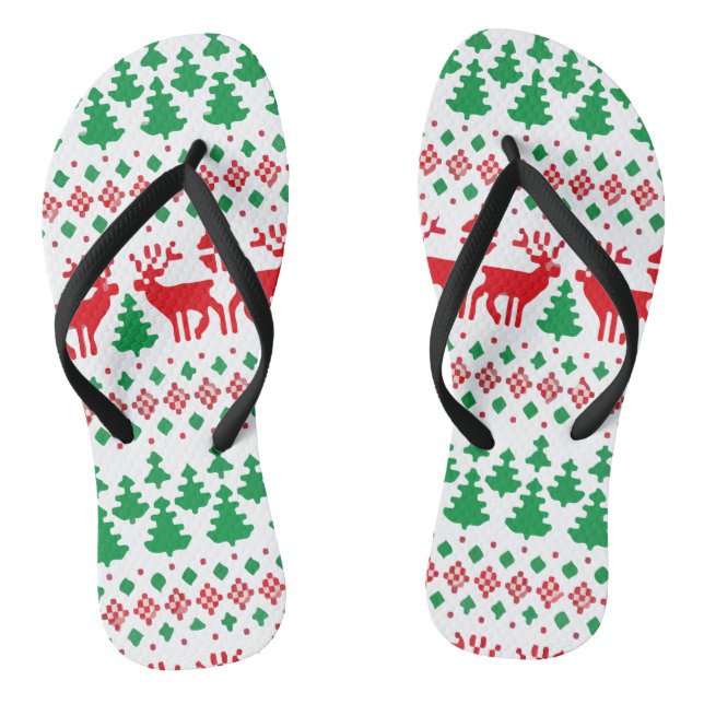 Dabbing Santa, Vintage Christmas Flip Flops (Footbed)