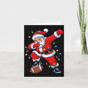 Dabbing Santa Xmas Lights Football Christmas Boys Card