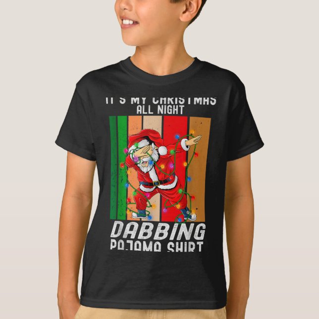 Dabbing Santaclaus All Christmas Night Dab Dance  T-Shirt (Front)