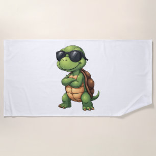 Dabbing Sea Turtle Animal Lover Save The Turtles ( Beach Towel