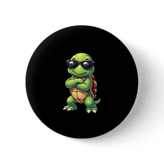 Dabbing Sea Turtle Animal Lover Save The Turtles ( Button