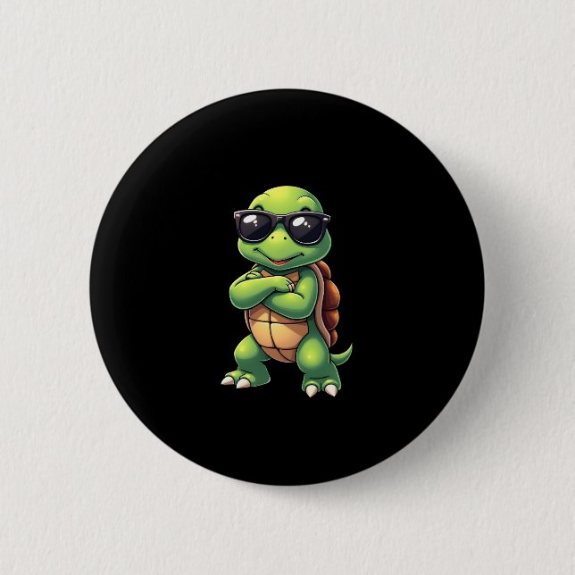 Dabbing Sea Turtle Animal Lover Save The Turtles ( Button (Front)