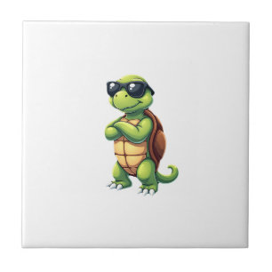 Dabbing Sea Turtle Animal Lover Save The Turtles ( Ceramic Tile