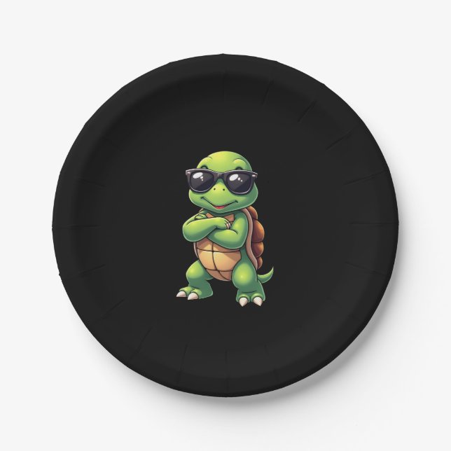 Dabbing Sea Turtle Animal Lover Save The Turtles ( Paper Plates (Front)