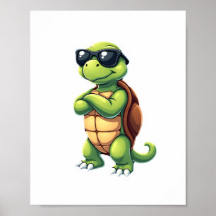 Dabbing Sea Turtle Animal Lover Save The Turtles ( Poster