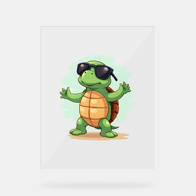 Dabbing Sea Turtle Animal Lover Save The Turtles T Acrylic Sign (Front)