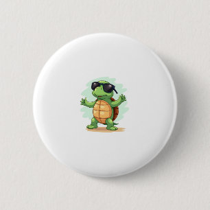 Dabbing Sea Turtle Animal Lover Save The Turtles T Button