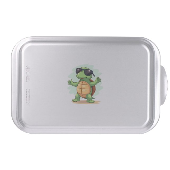 Dabbing Sea Turtle Animal Lover Save The Turtles T Cake Pan (Front)