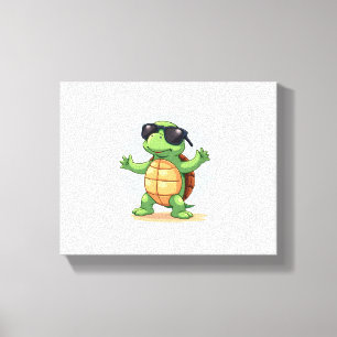 Dabbing Sea Turtle Animal Lover Save The Turtles T Canvas Print